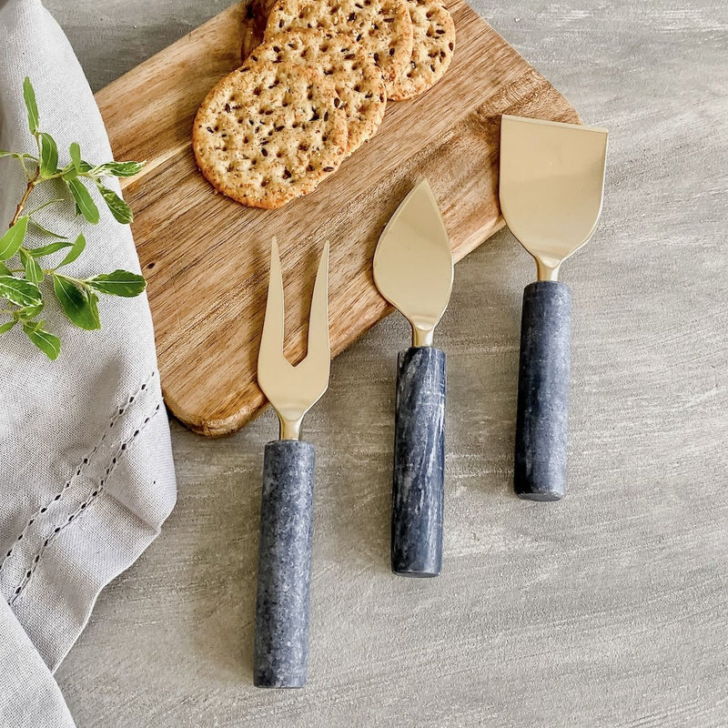 Black Marble 3-Piece Cheese Knife Set – Tableware gift Montreal Villeray Urban Palate