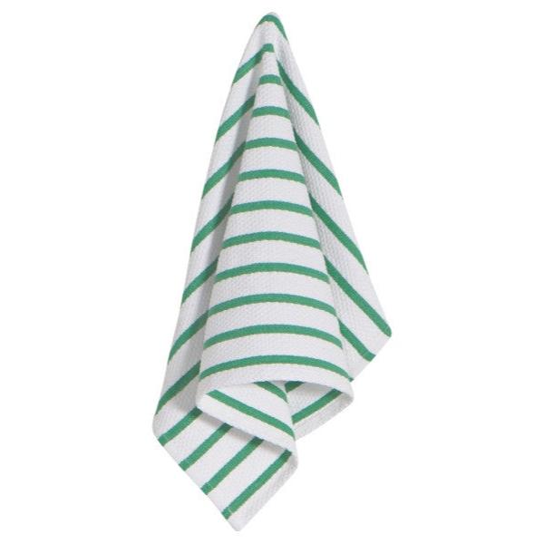 Basketweave Peacock Green Dish Towel