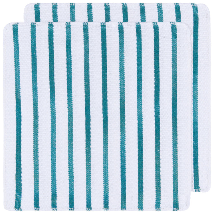 Basketweave Peacock Green Dishcloth Set of 2 – Kitchen Linens gift Montreal Villeray Urban Palate