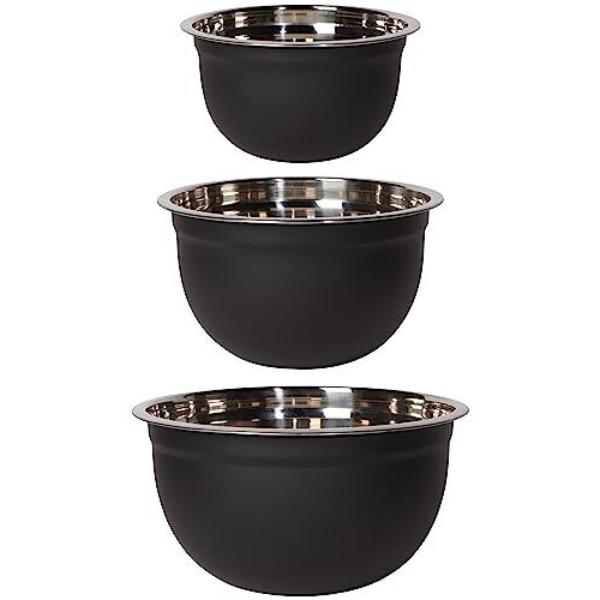 Matte Steel Black Mixing Bowls Set of 3 – Gift Set gift Montreal Villeray Urban Palate