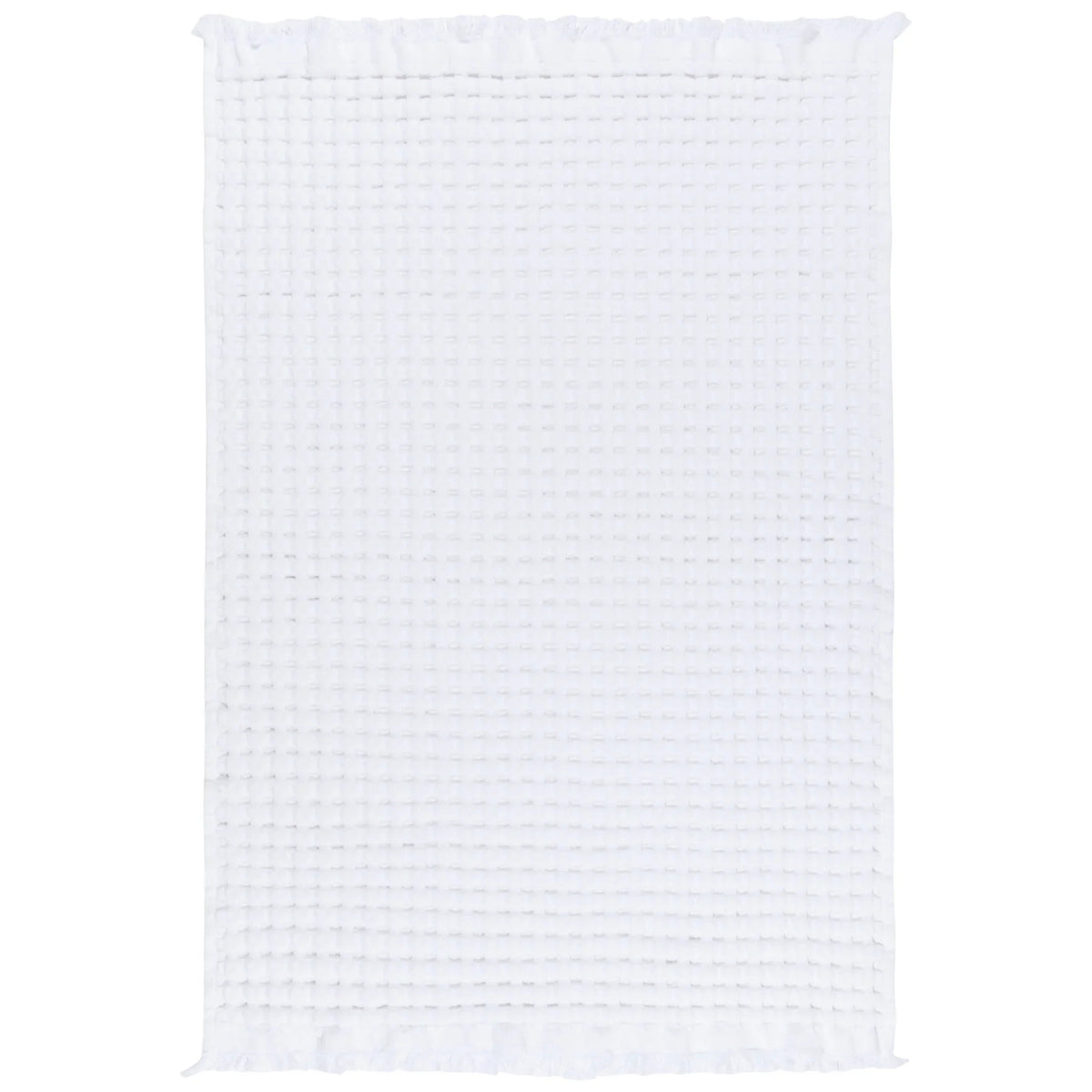 White Organic Cotton Waffle Hand Towel