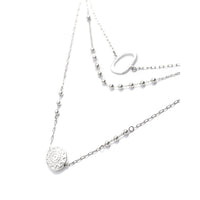 Helios Silver Layered Beads & Medallions Necklace