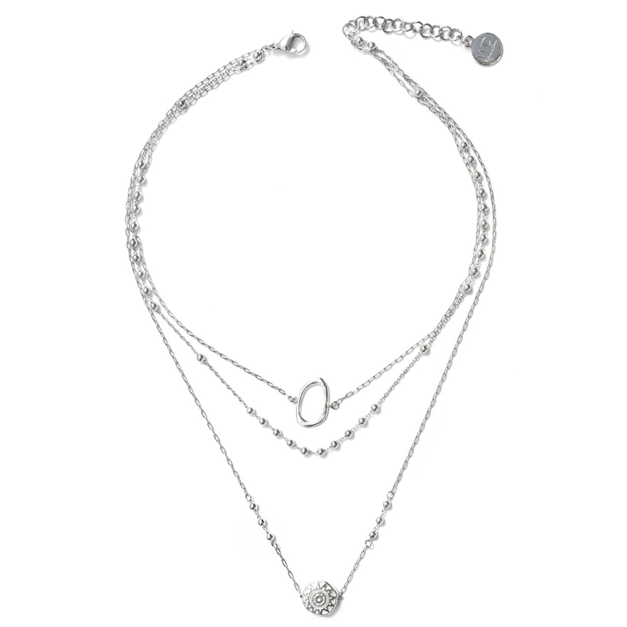 Helios Silver Layered Beads & Medallions Necklace – Gift Set gift Montreal Villeray Urban Palate