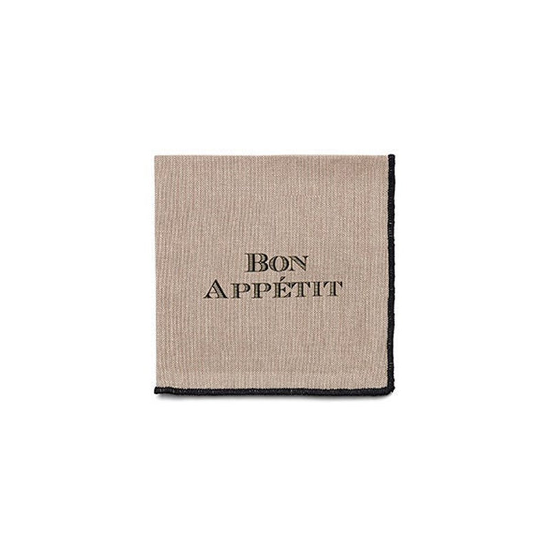 Bon Appetit Cocktail Napkins - Set of 12 - Natural – Kitchen Linens gift Montreal Villeray Urban Palate