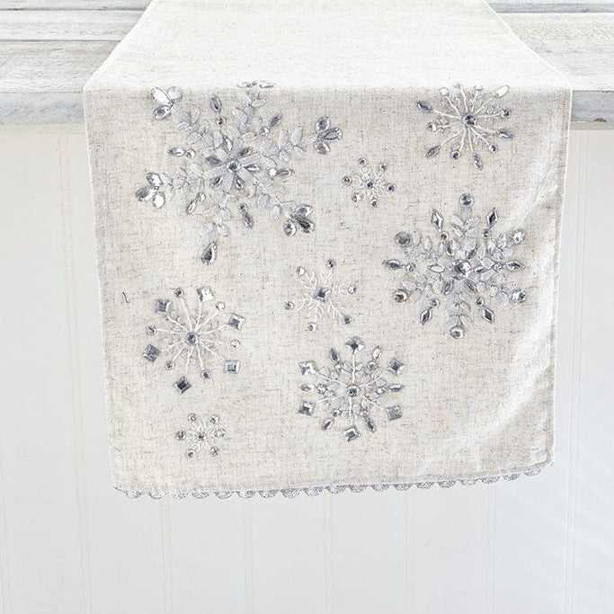 Glam Snowflake Table Runner 13" x 72" – Holiday Décor gift Montreal Villeray Urban Palate