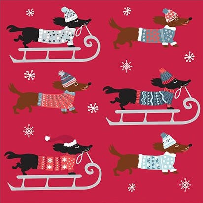 Sledding Dogs Paper Cocktail Napkins 20 Pack