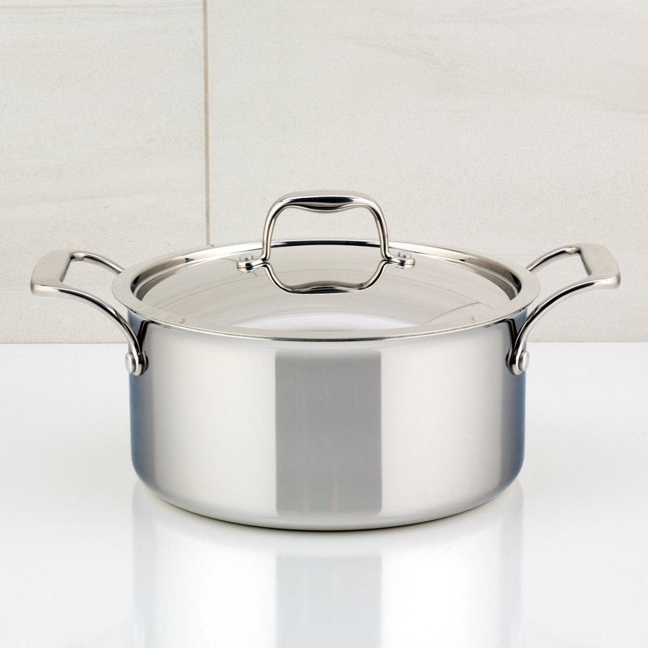 Set 5 pieces triply wok casserole poele en acier inoxydable induction -  made in france