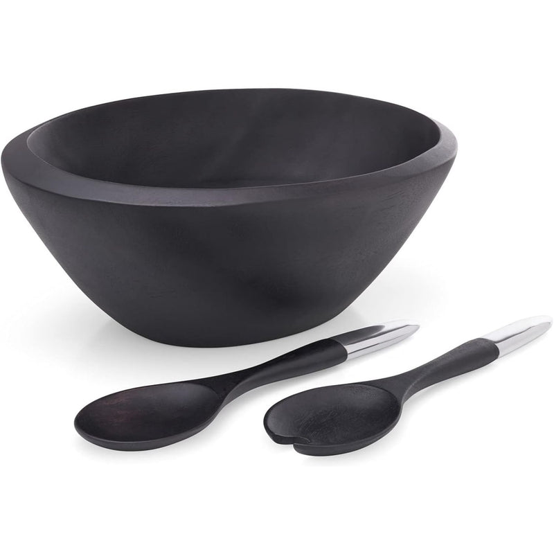Noir Salad Bowl with Servers – Tableware gift Montreal Villeray Urban Palate