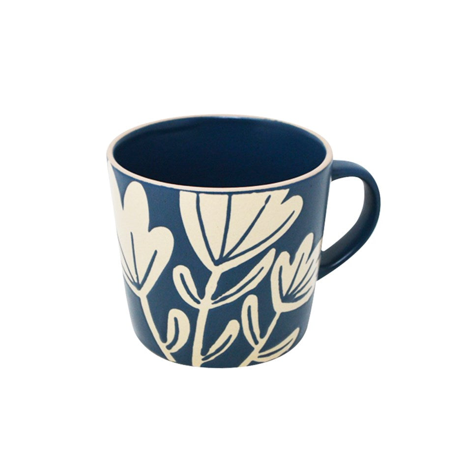 Stoneware Tulip Blue Mug – Drinkware gift Montreal Villeray Urban Palate