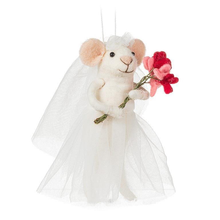 Bride Mouse Ornament with Flowers – Holiday Décor gift Montreal Villeray Urban Palate