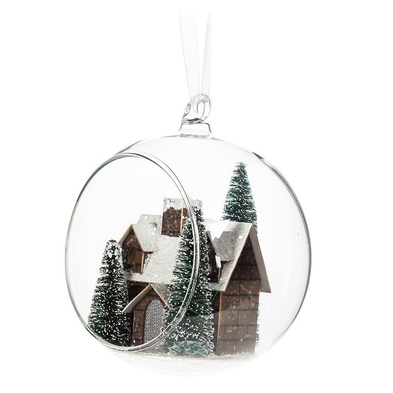 Cabin & Trees Dome Ornament – Holiday Décor gift Montreal Villeray Urban Palate