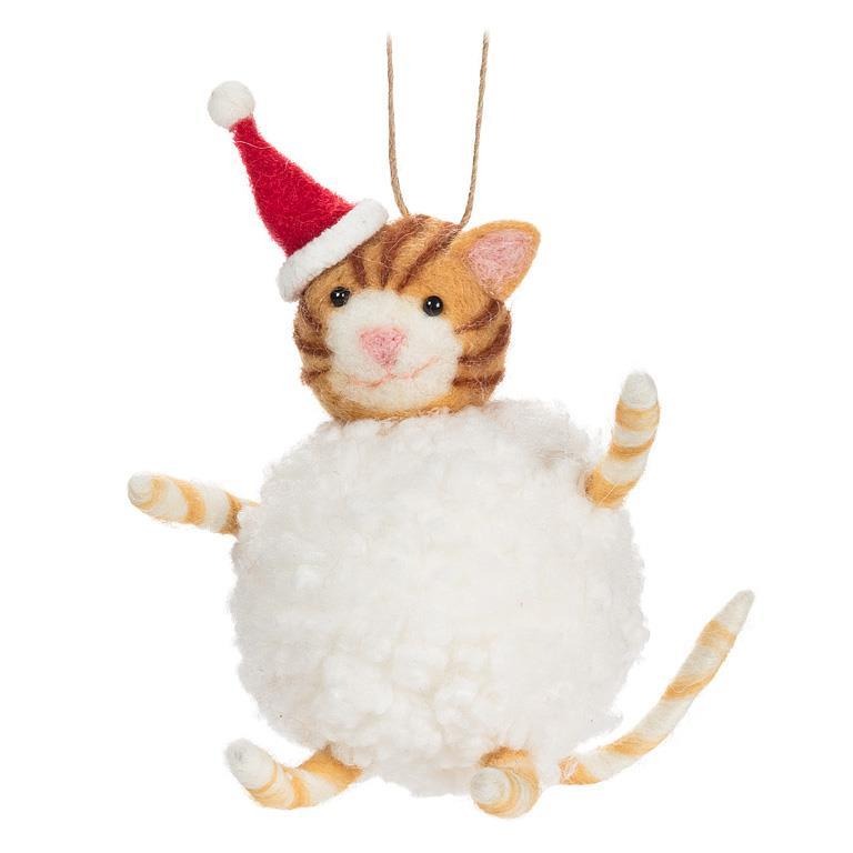 Cat with Hat in Snowball Ornament – Holiday Décor gift Montreal Villeray Urban Palate