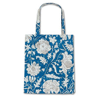 Floral & Butterfly Simple Tote Bag - Blue