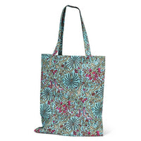 Floral & Butterfly Simple Tote Bag - Turquoise