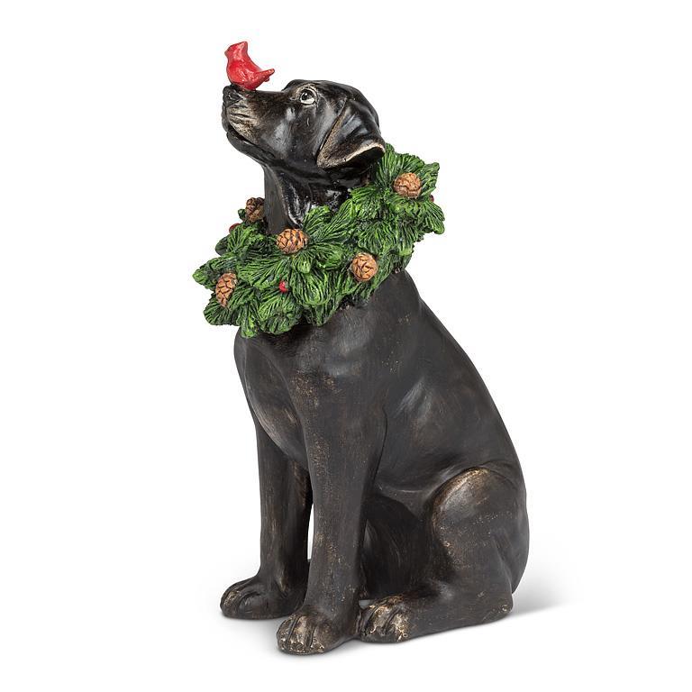 Holiday Labrador with Wreath & Cardinal – Holiday Décor gift Montreal Villeray Urban Palate