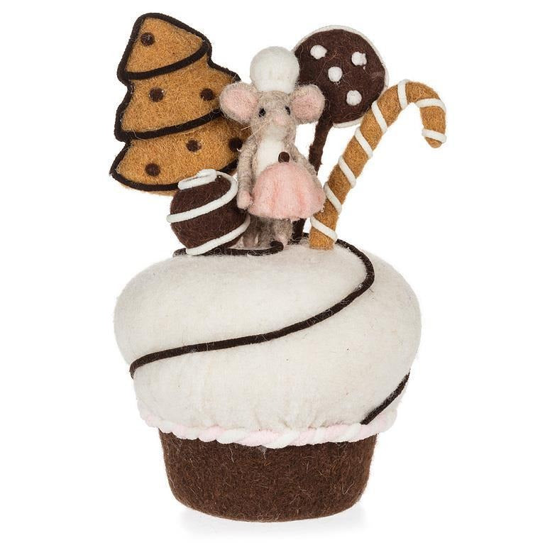 Large Cupcake with Cookies & Mouse