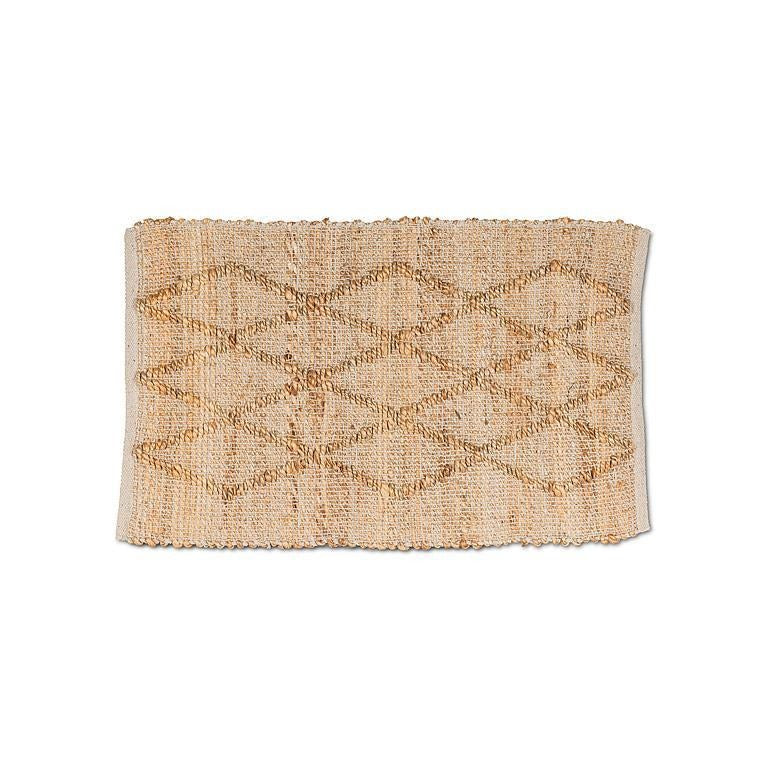 Alfombrilla de Yute Grande con Tejido de Diamantes 20x30"