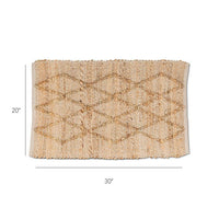 Alfombrilla de Yute Grande con Tejido de Diamantes 20x30"