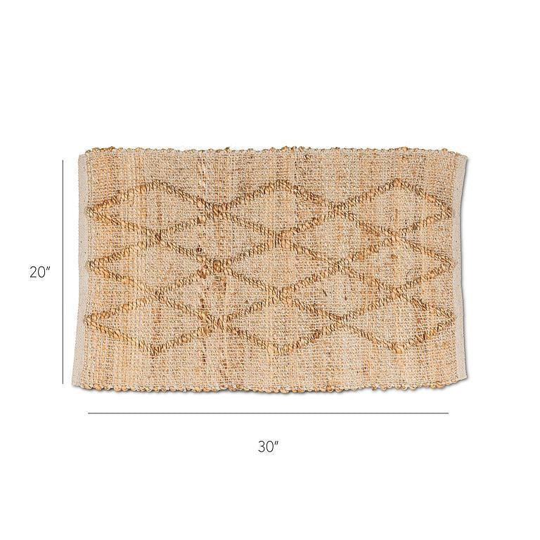 Alfombrilla de Yute Grande con Tejido de Diamantes 20x30"