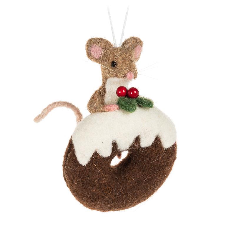 Mouse on Iced Donut Ornament – Holiday Décor gift Montreal Villeray Urban Palate