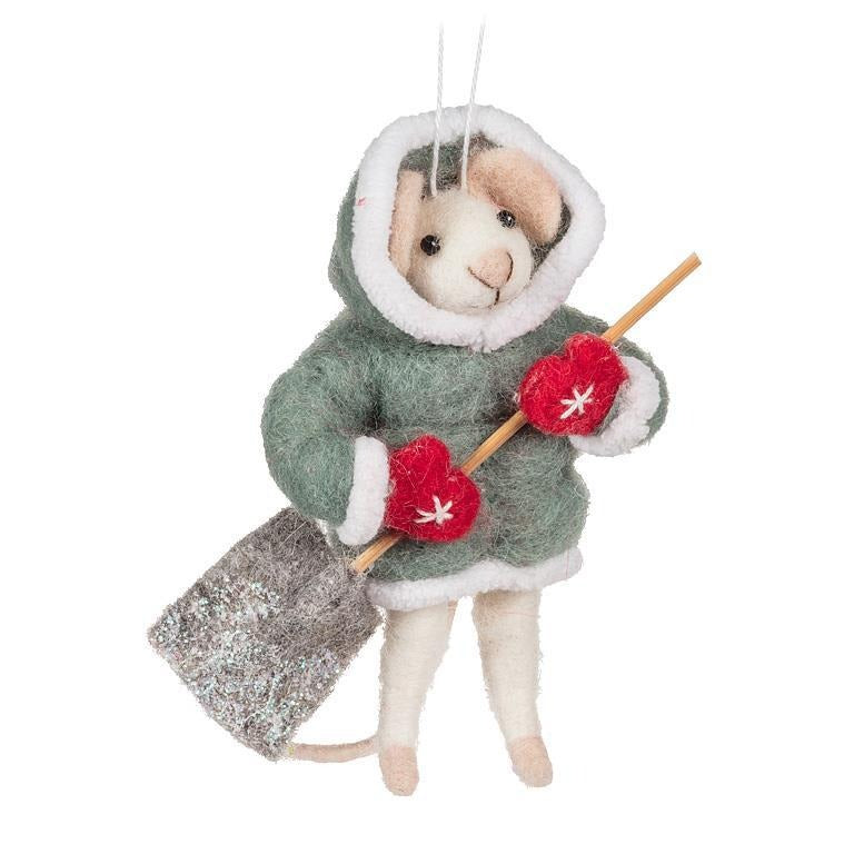 Mouse with Shovel Ornament  Winter Whimsy – Holiday Décor gift Montreal Villeray Urban Palate