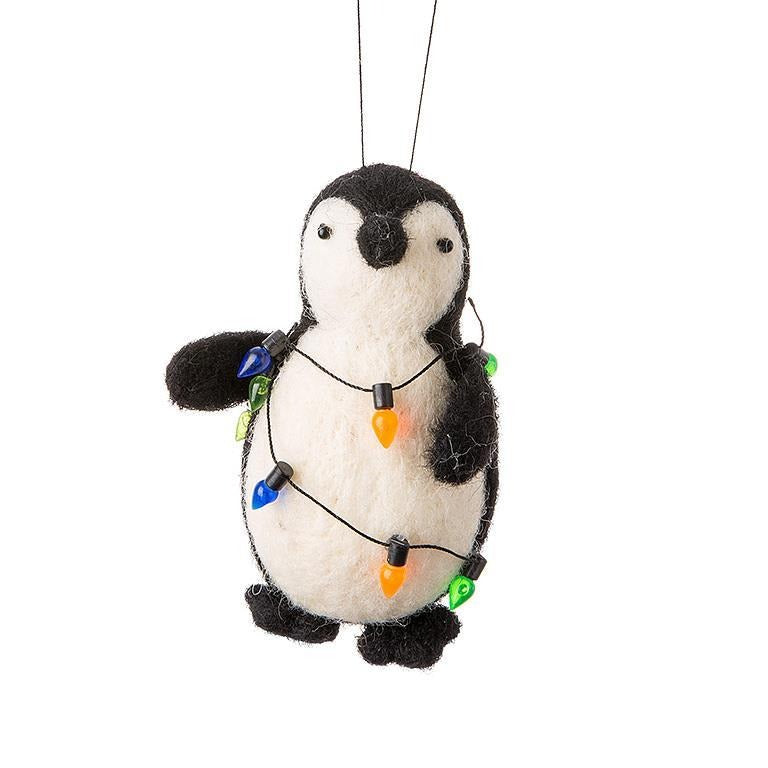 Penguin with Lights Ornament – Holiday Décor gift Montreal Villeray Urban Palate