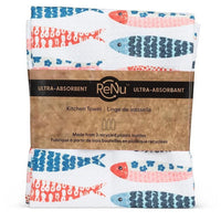 Torchon de cuisine motif rangées de poissons