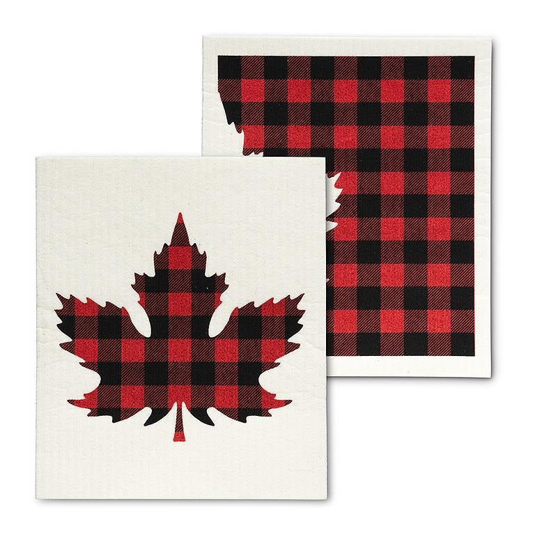 Éponges Suédoises - Carreaux Buffalo Feuille d'Érable - Lot de 2
