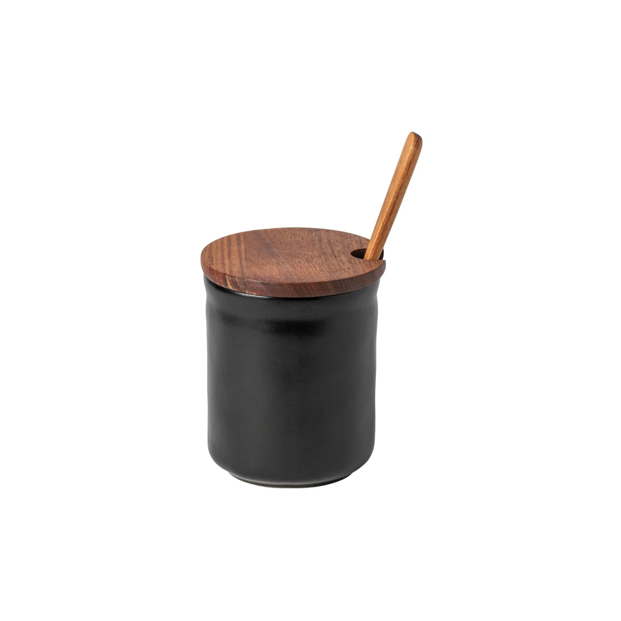 Honey Jar with Wood Lid & Scoop