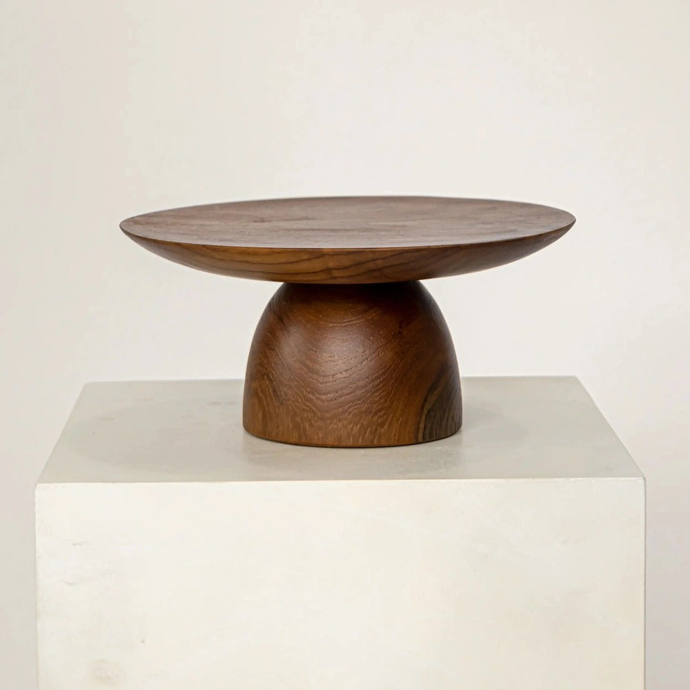 Large Teak Wood Cake Stand – Home Décor gift Montreal Villeray Urban Palate