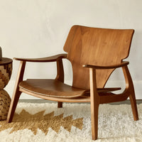 Nordik Lounge Chair in Solid Teak – Home Décor gift Montreal Villeray Urban Palate