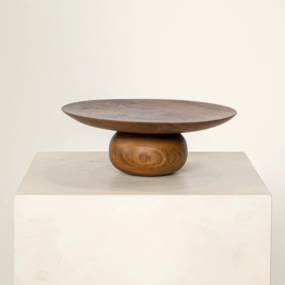 Small Teak Wood Cake Stand – Home Décor gift Montreal Villeray Urban Palate
