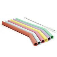 Lot de 6 mini pailles en silicone