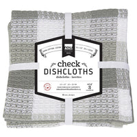 Check London Gray Waffle Dishcloths - Set of 3