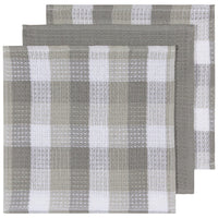 Check London Gray Waffle Dishcloths - Set of 3