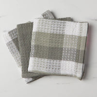 Check London Gray Waffle Dishcloths - Set of 3
