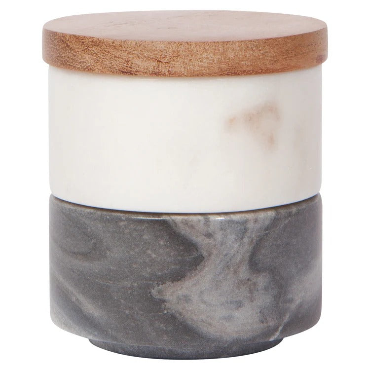 Salero de mármol blanco y pizarra