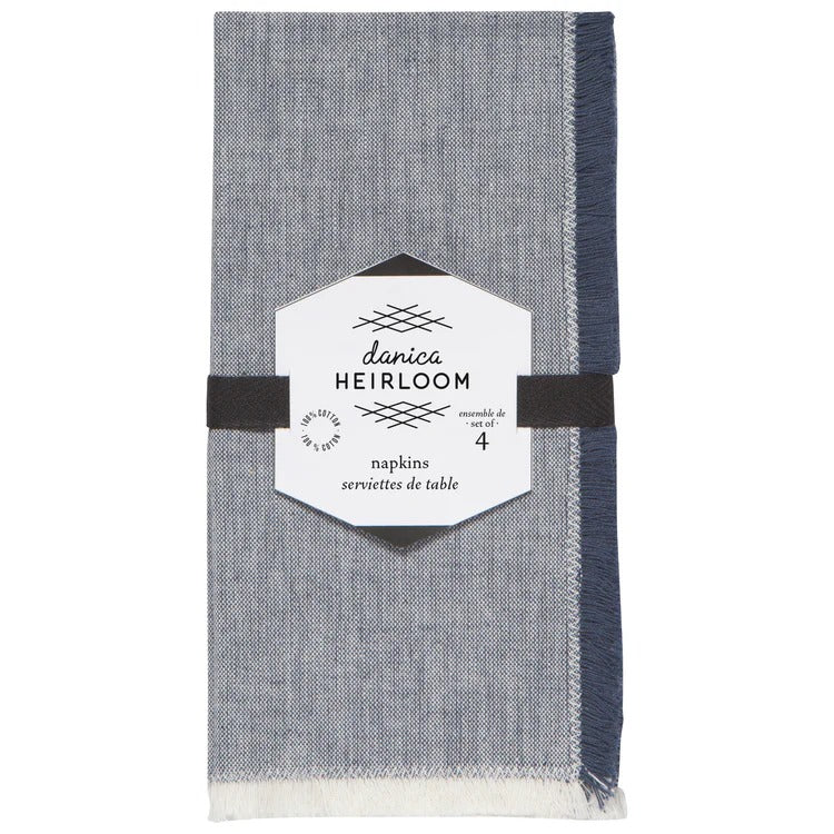 Midnight Blue Chambray Napkins Set of 4