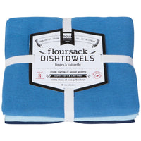 Moon Cool Blue Indigo Floursack Dishtowels Set of 3