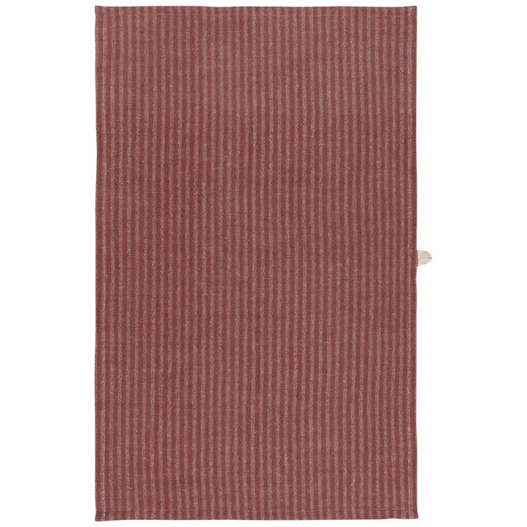 Wine Stripe Linen-Cotton Dishtowel