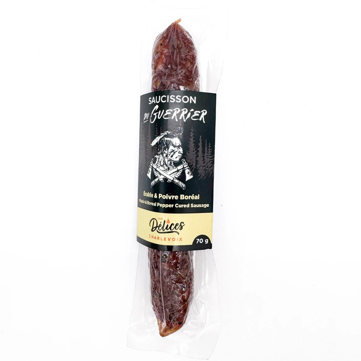 Warrior Cured Sausage - Maple & Boreal Pepper 70g