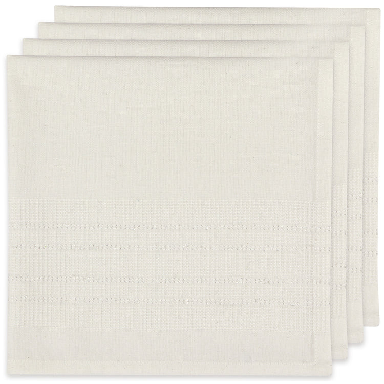 Lot de 4 serviettes tissées blanches Estela