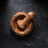 Acacia Wood Mortar and Pestle - AS IS