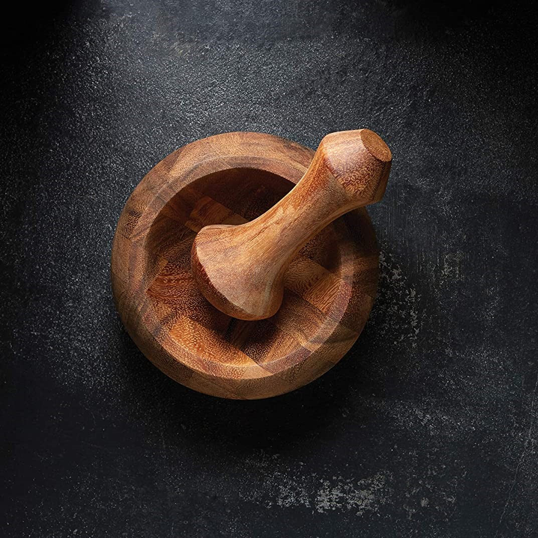 Acacia Wood Mortar and Pestle - AS IS