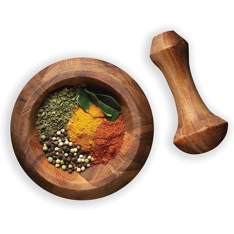 Acacia Wood Mortar and Pestle - AS IS
