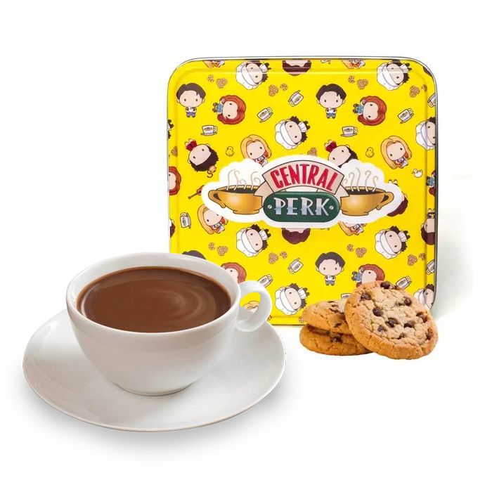 Caja de regalo de chocolate caliente y galletas con chispas de chocolate FRIENDS