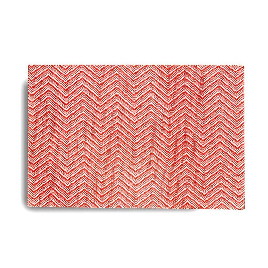 Chevron Rattan Placemat Red