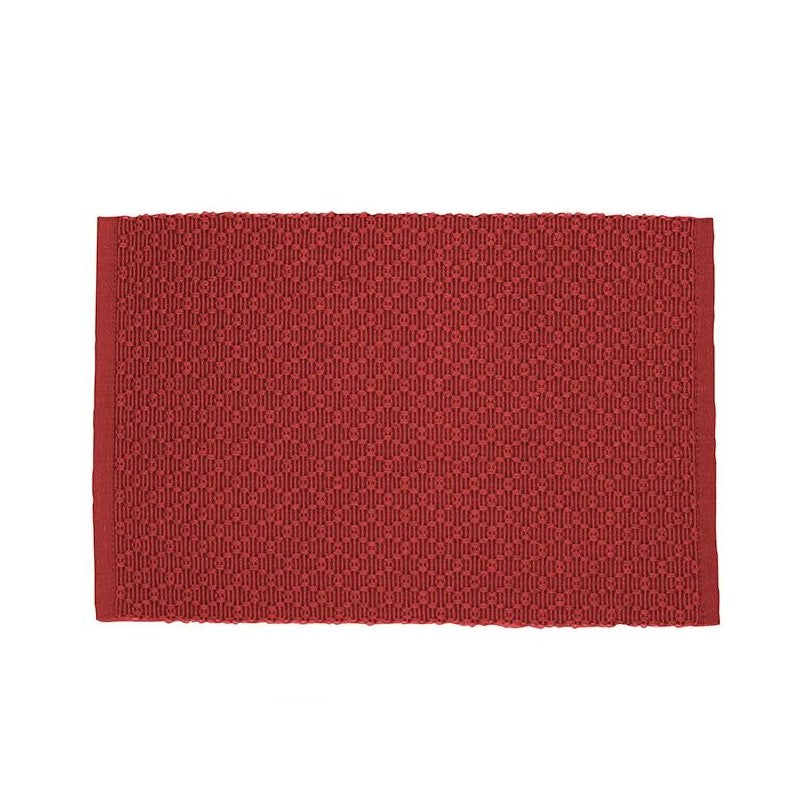 Diamond Ribbed Woven Placemat Red