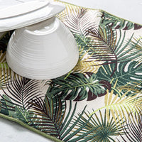 Tapete de microfibra para secar platos (38 x 50 cm) - Palmeras verdes