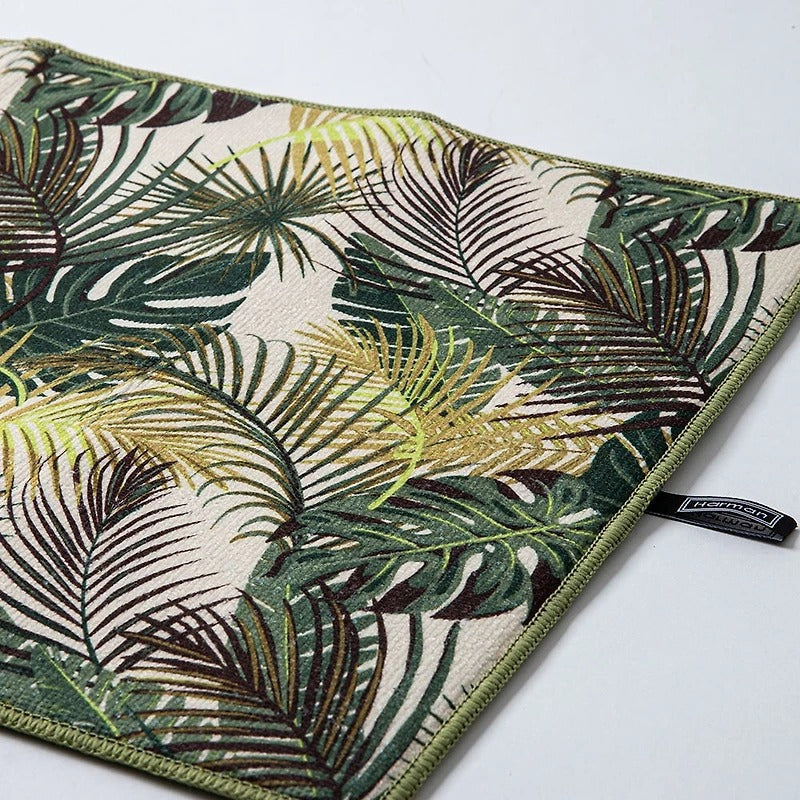 Tapete de microfibra para secar platos (38 x 50 cm) - Palmeras verdes